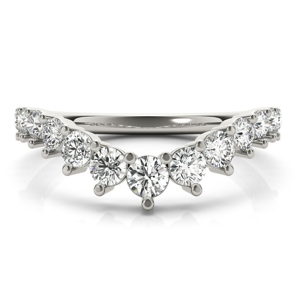 Zenith Chevron lab-grown diamond band, 14k gold