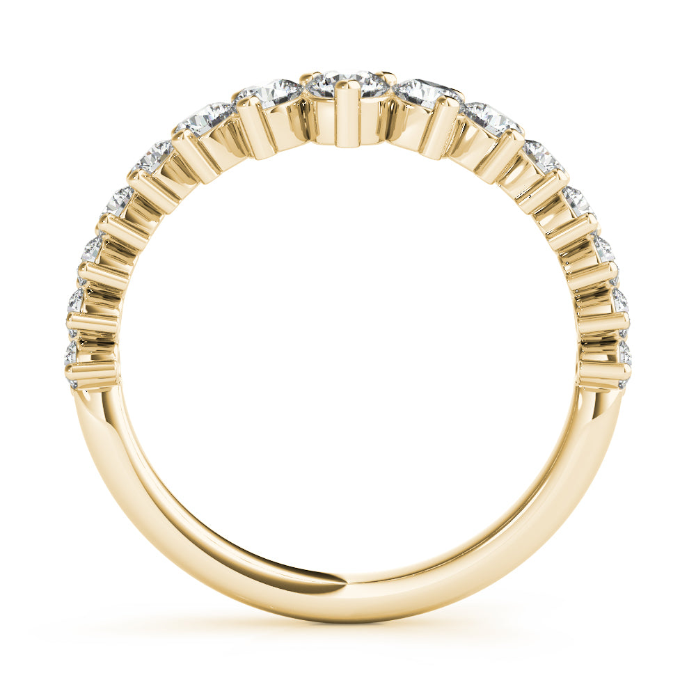 Zenith Chevron lab-grown diamond band, 14k gold