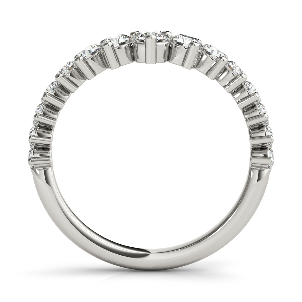 Zenith Chevron lab-grown diamond band, 14k gold
