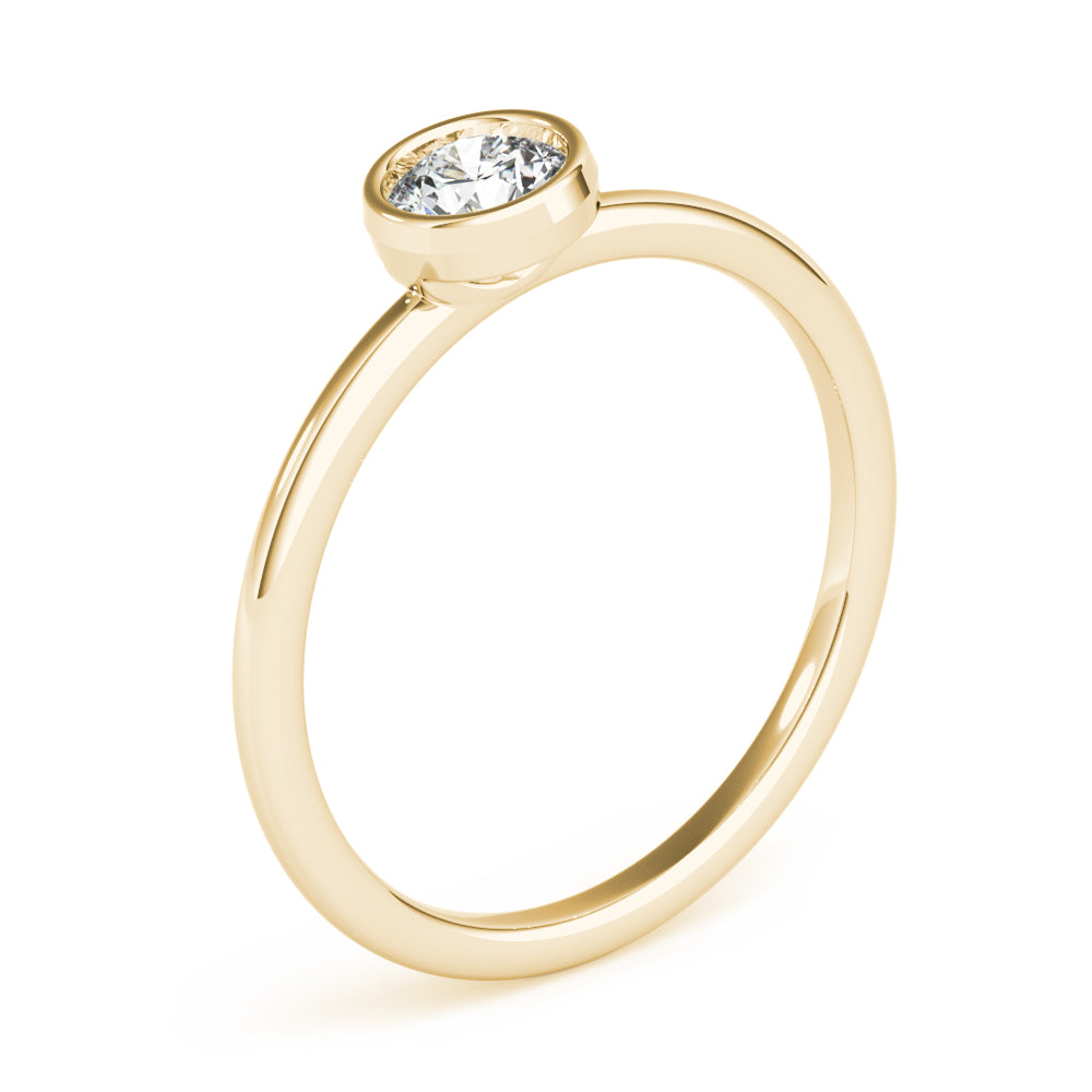 Single Word lab-grown diamond solitaire ring, 14k gold