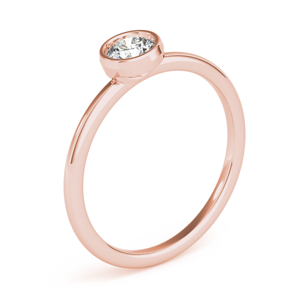 Single Word lab-grown diamond solitaire ring, 14k gold