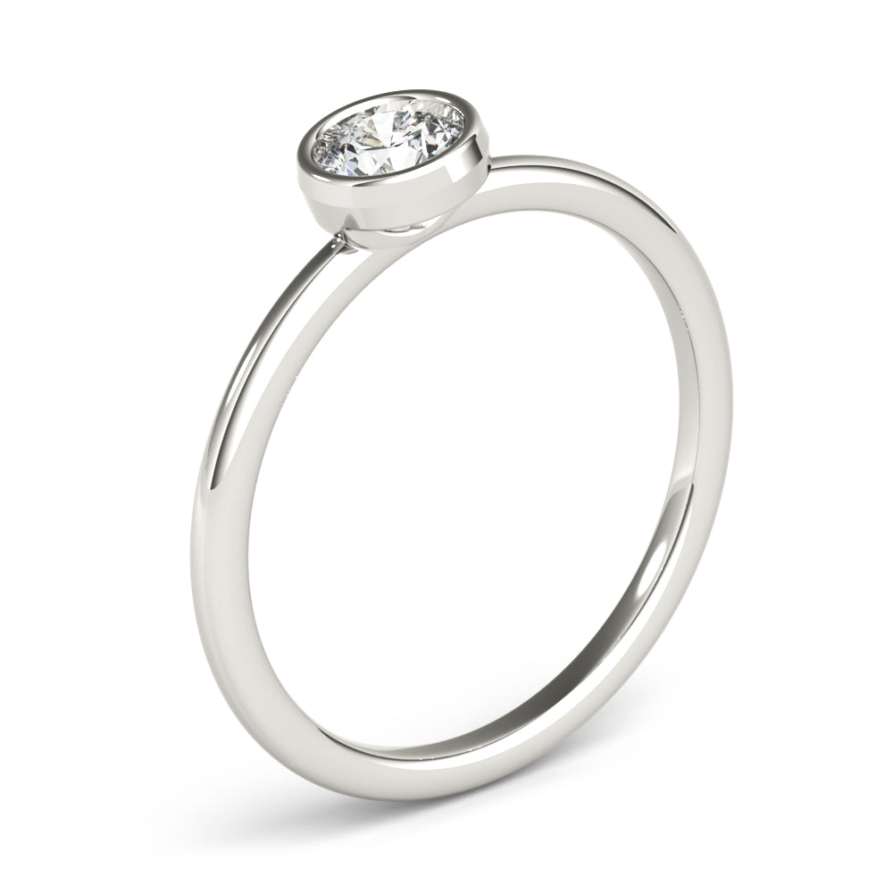 Single Word lab-grown diamond solitaire ring, 14k gold