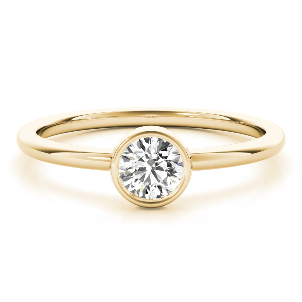 Single Word lab-grown diamond solitaire ring, 14k gold
