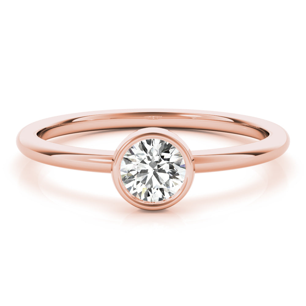 Single Word lab-grown diamond solitaire ring, 14k gold