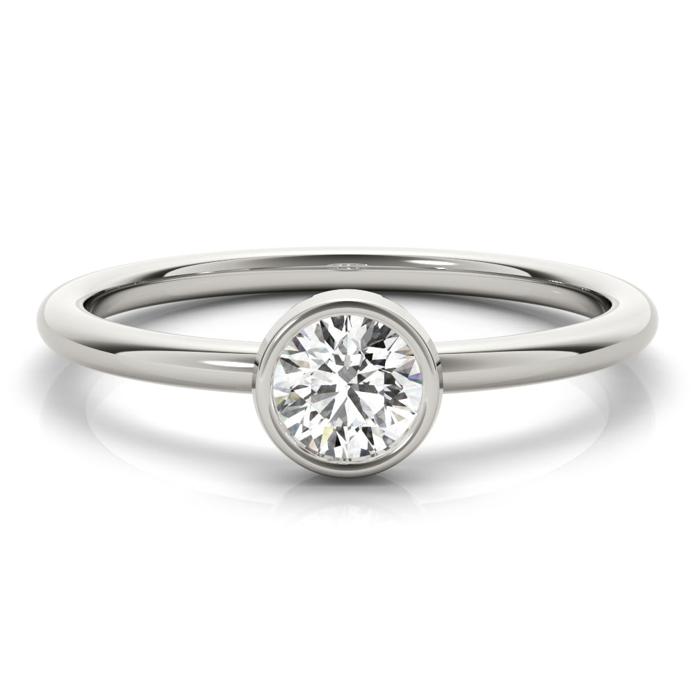 Single Word lab-grown diamond solitaire ring, 14k gold