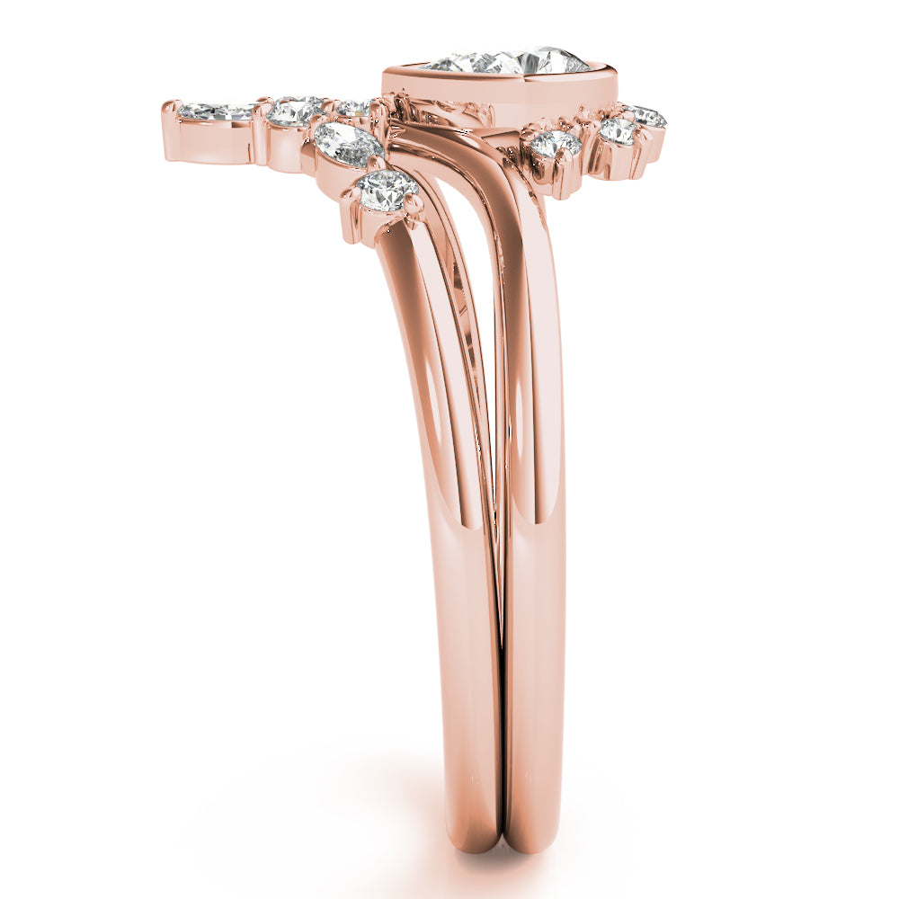 Gathered Bloom lab-grown diamond ring, 14k rose gold#Color_Rose Gold