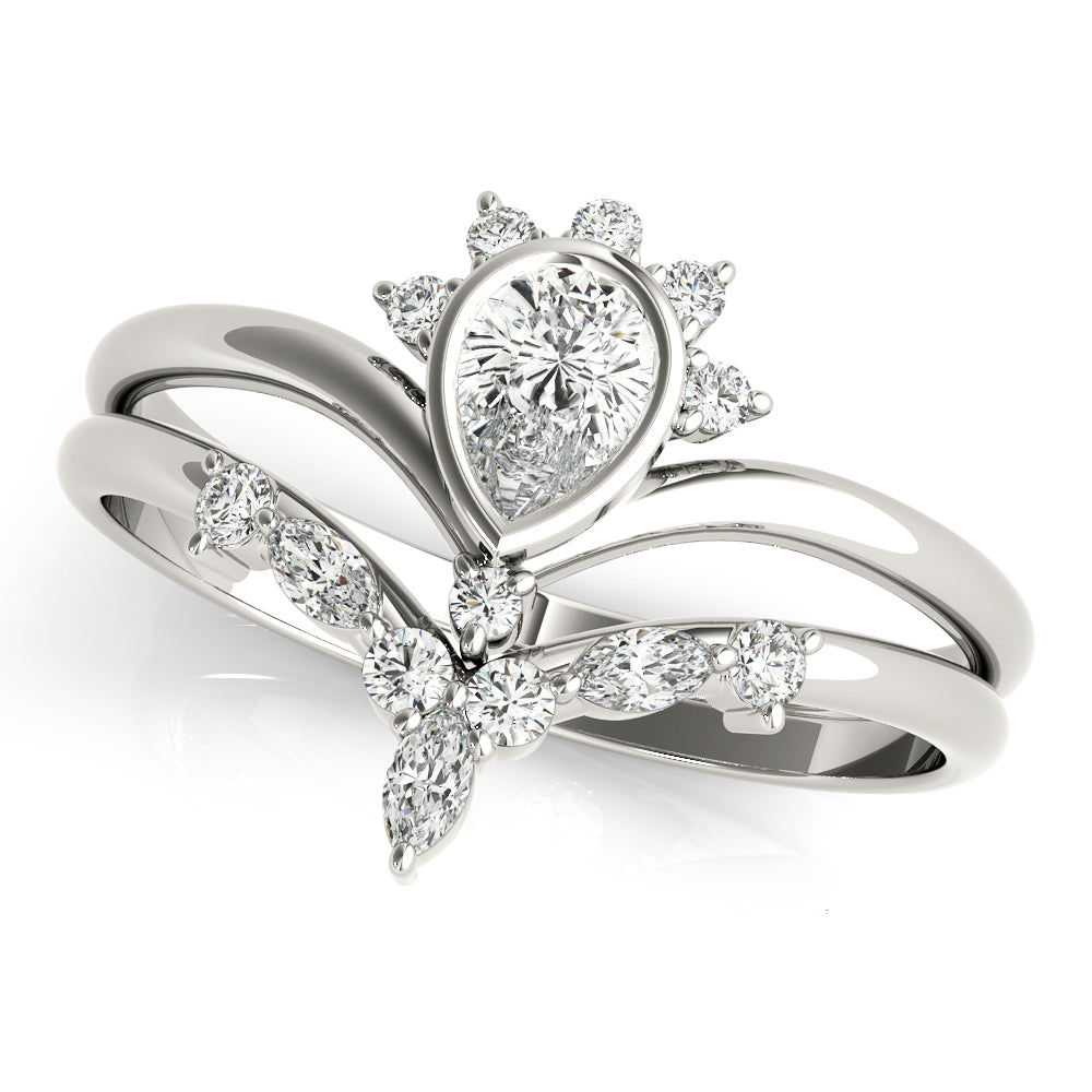 Gathered Bloom lab-grown diamond ring, 14k white gold#Color_White Gold