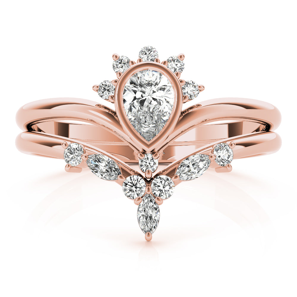 Gathered Bloom lab-grown diamond ring, 14k rose gold#Color_Rose Gold