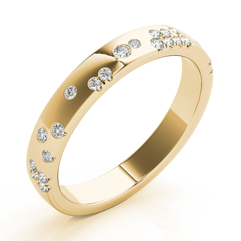 Scattered Bloom lab-grown diamond band, 14k gold