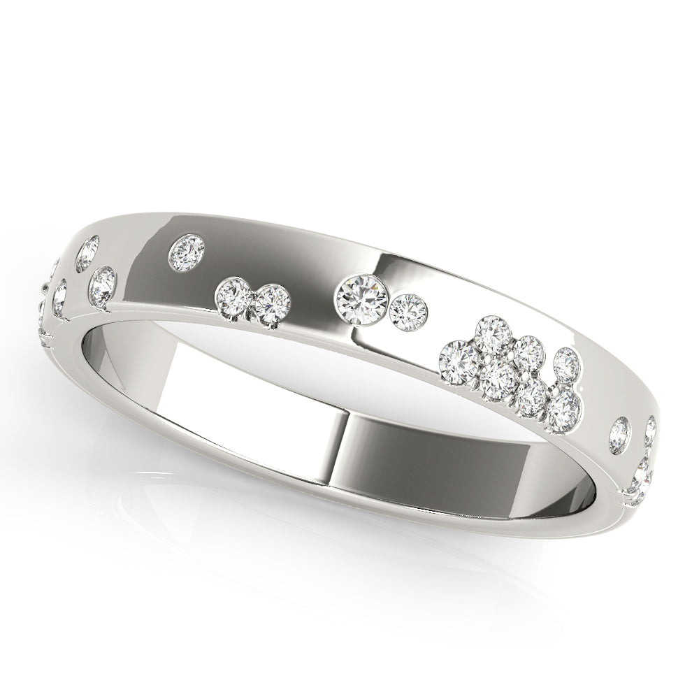 Scattered Bloom lab-grown diamond band, 14k gold