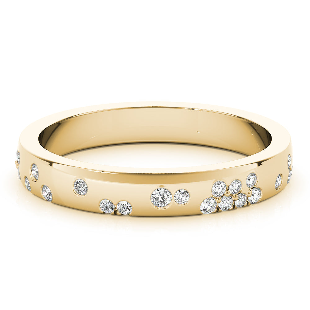 Scattered Bloom lab-grown diamond band, 14k gold