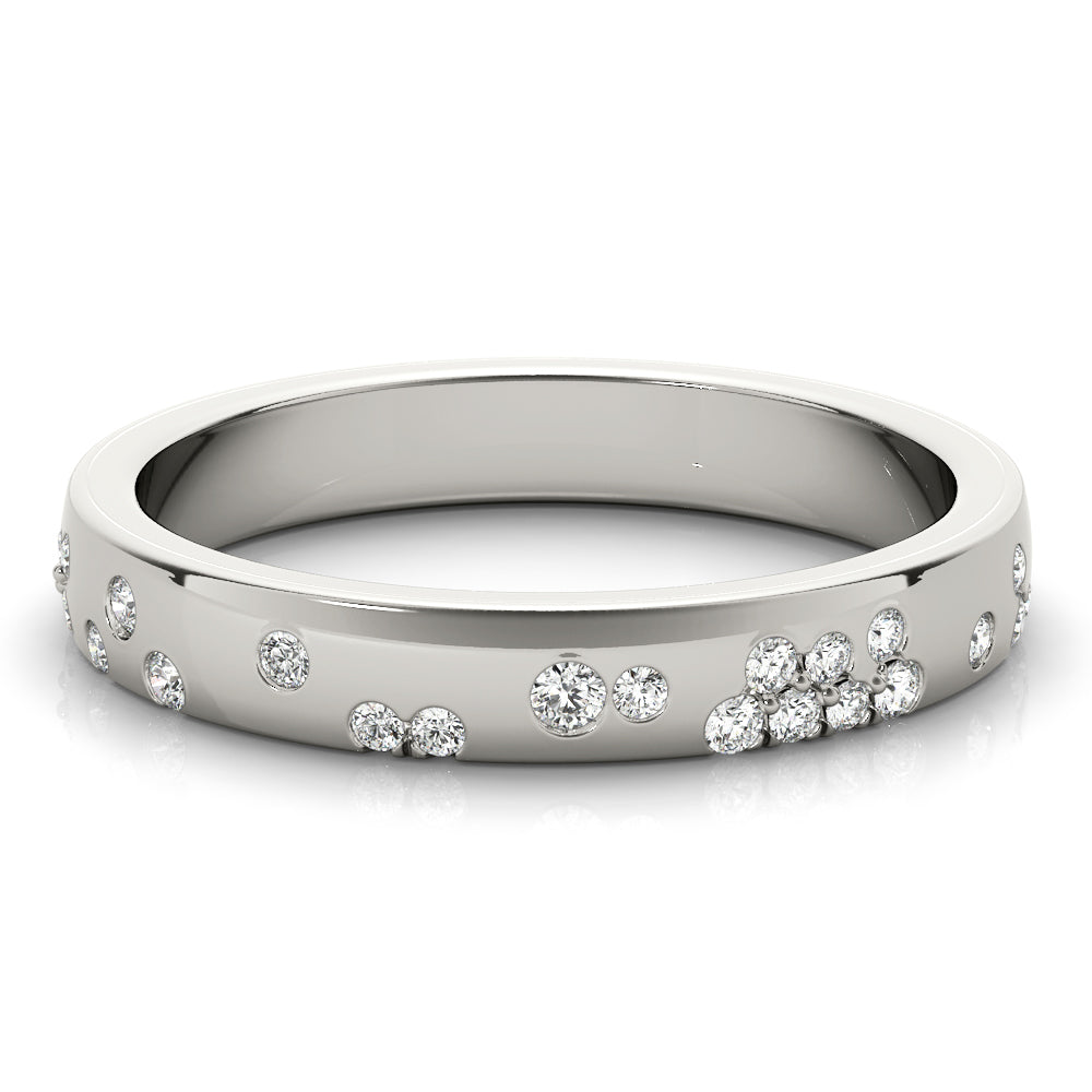 Scattered Bloom lab-grown diamond band, 14k gold