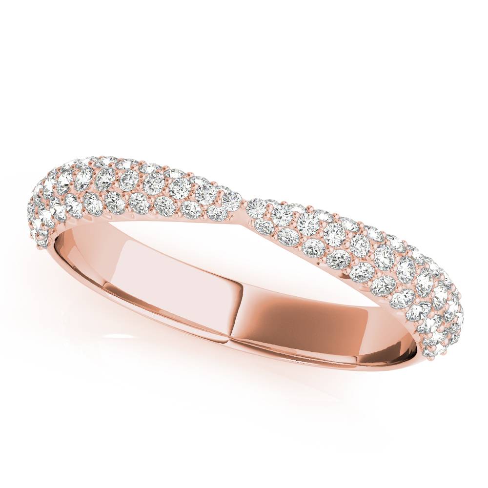 Crossed Blessing lab-grown diamond crossover band, 14k rose gold#Color_Rose Gold