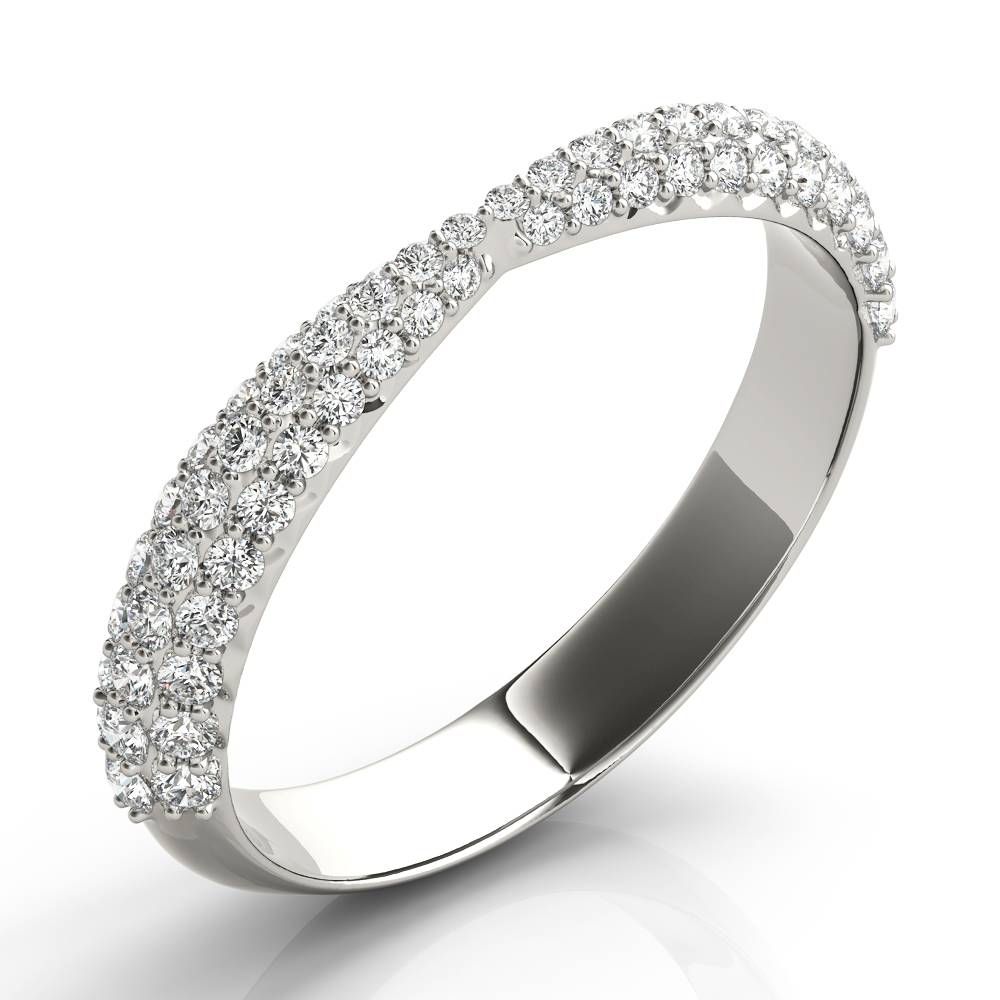 Crossed Blessing lab-grown diamond crossover band, 14k white gold#Color_White Gold