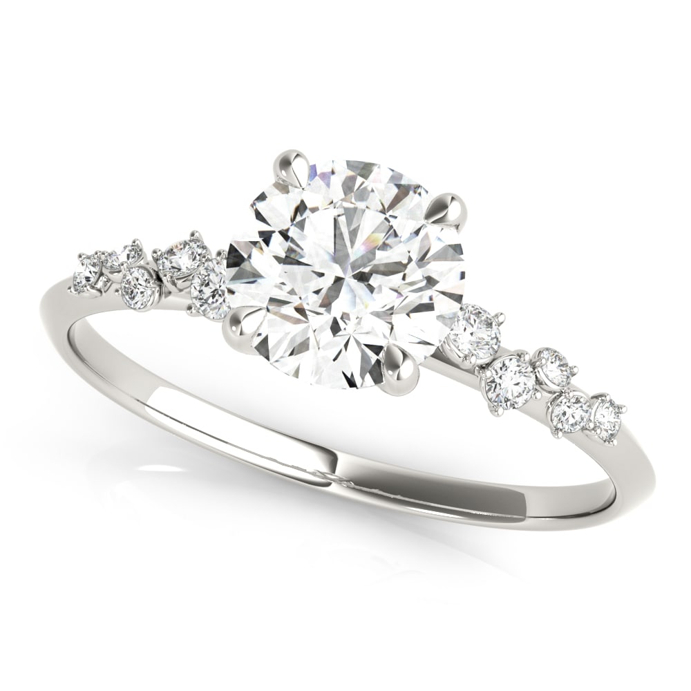 Favored Bloom lab-grown diamond engagement ring, 14k white gold or platinum#Color_White Gold|Platinum
