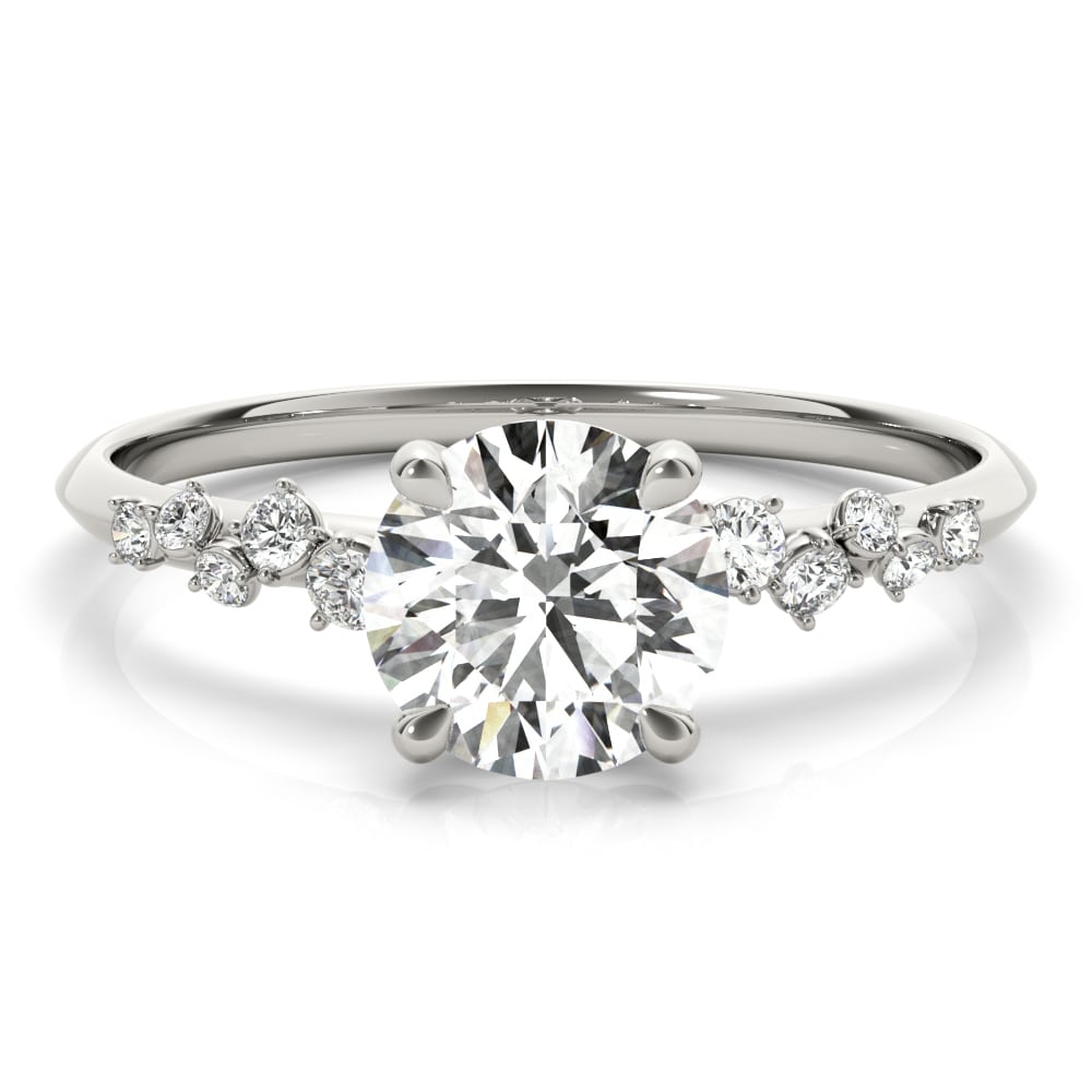 Favored Bloom lab-grown diamond engagement ring, 14k white gold or platinum#Color_White Gold|Platinum
