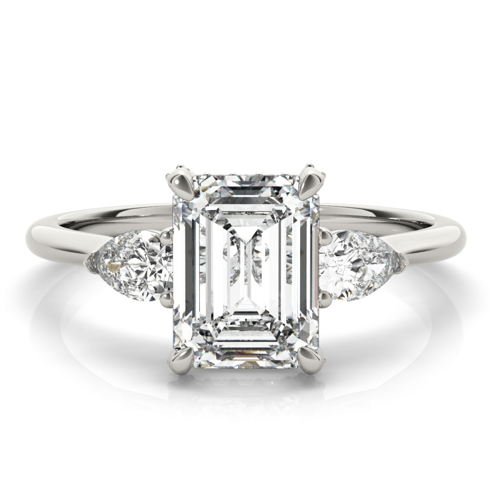 Given Grace lab-grown diamond engagement ring, 14k white gold or platinum#Color_White Gold|Platinum