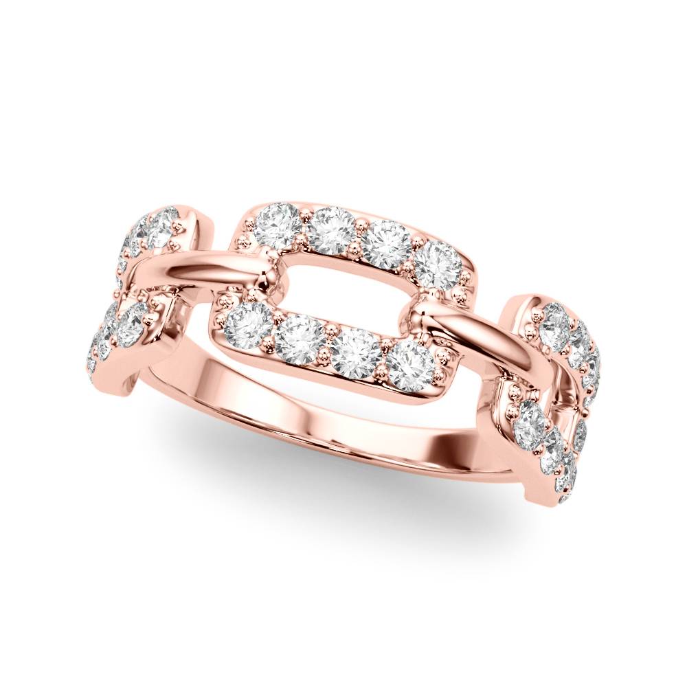Linked Covenant lab-grown diamond interlocking ring, 14k rose gold#Color_Rose Gold