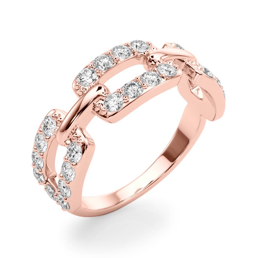 Linked Covenant lab-grown diamond interlocking ring, 14k rose gold#Color_Rose Gold
