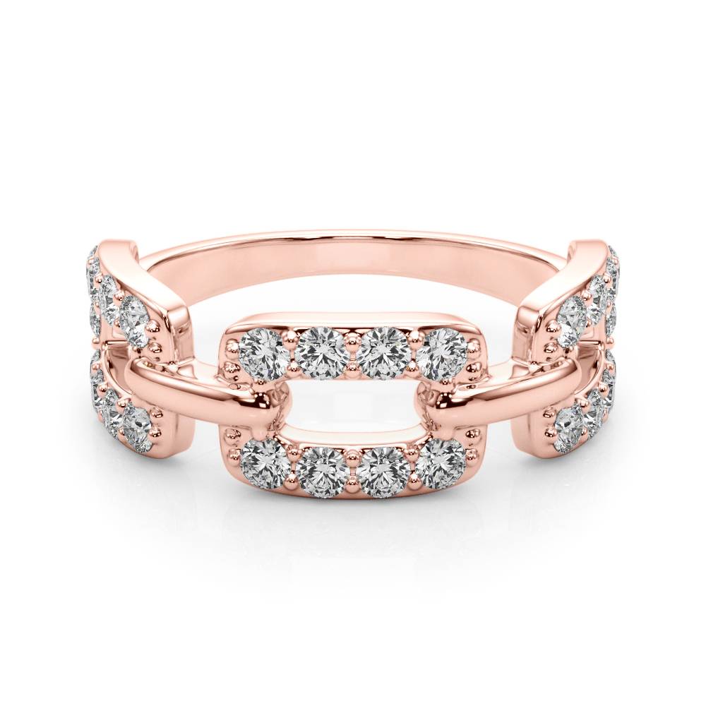 Linked Covenant lab-grown diamond interlocking ring, 14k rose gold#Color_Rose Gold