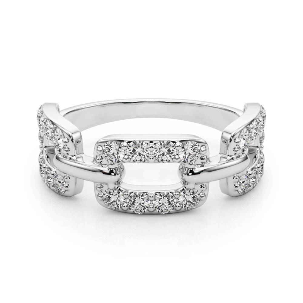 Linked Covenant lab-grown diamond interlocking ring, 14k white gold#Color_White Gold