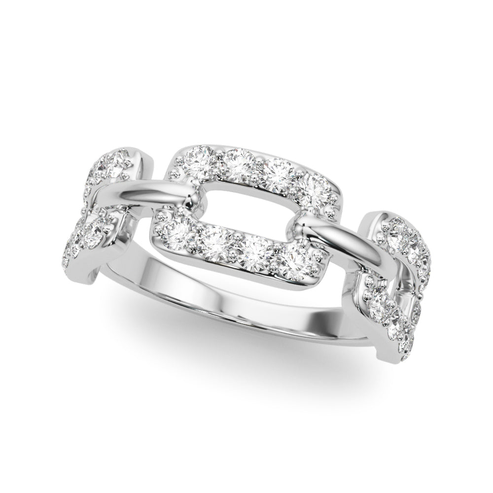 Linked Covenant lab-grown diamond interlocking ring, 14k white gold#Color_White Gold