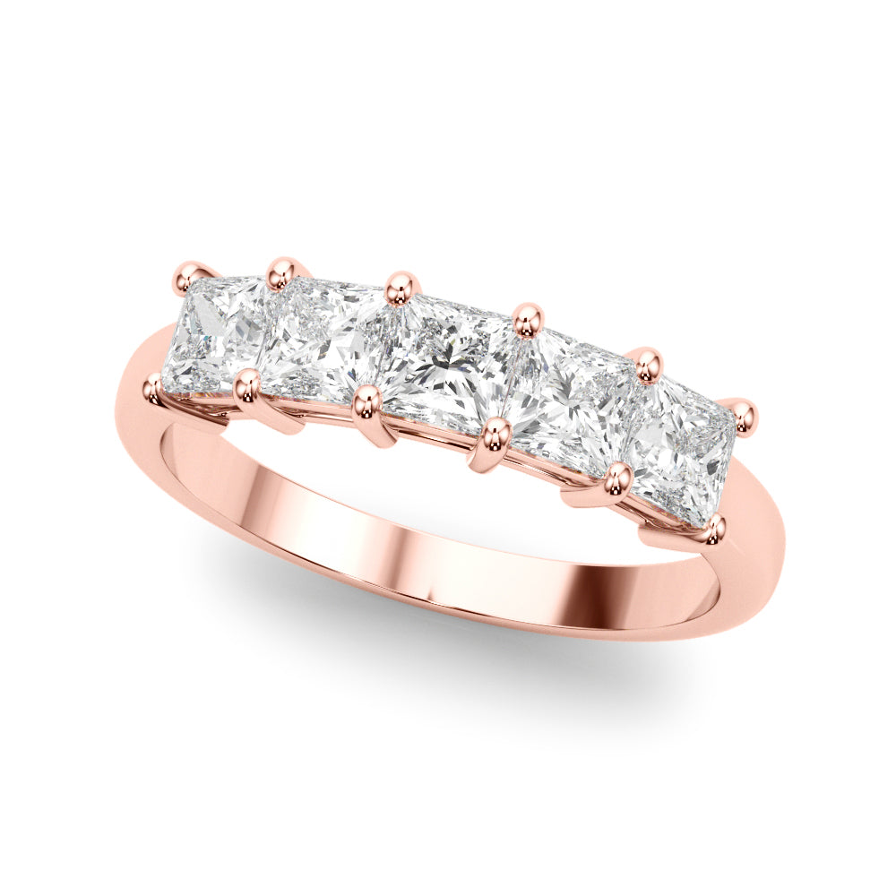 Five Lanterns lab-grown diamond five-stone ring, 14k rose gold#Color_Rose Gold