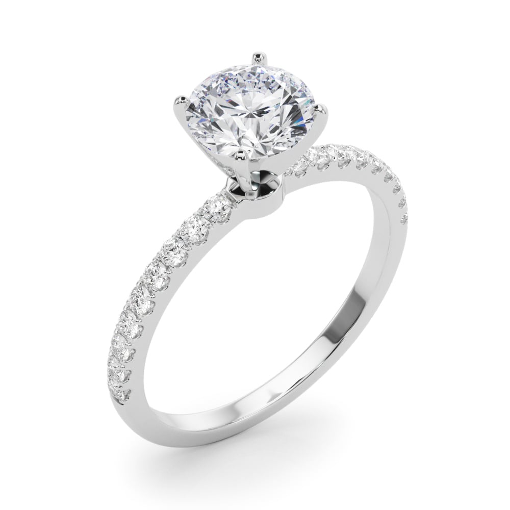 Full Dawn lab-grown diamond engagement ring, 14k white gold or platinum#Color_White Gold|Platinum