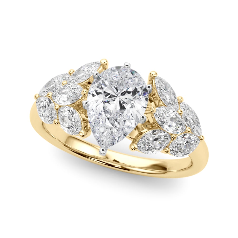 Given Petal lab-grown diamond engagement ring, 14k yellow gold#Color_Yellow Gold