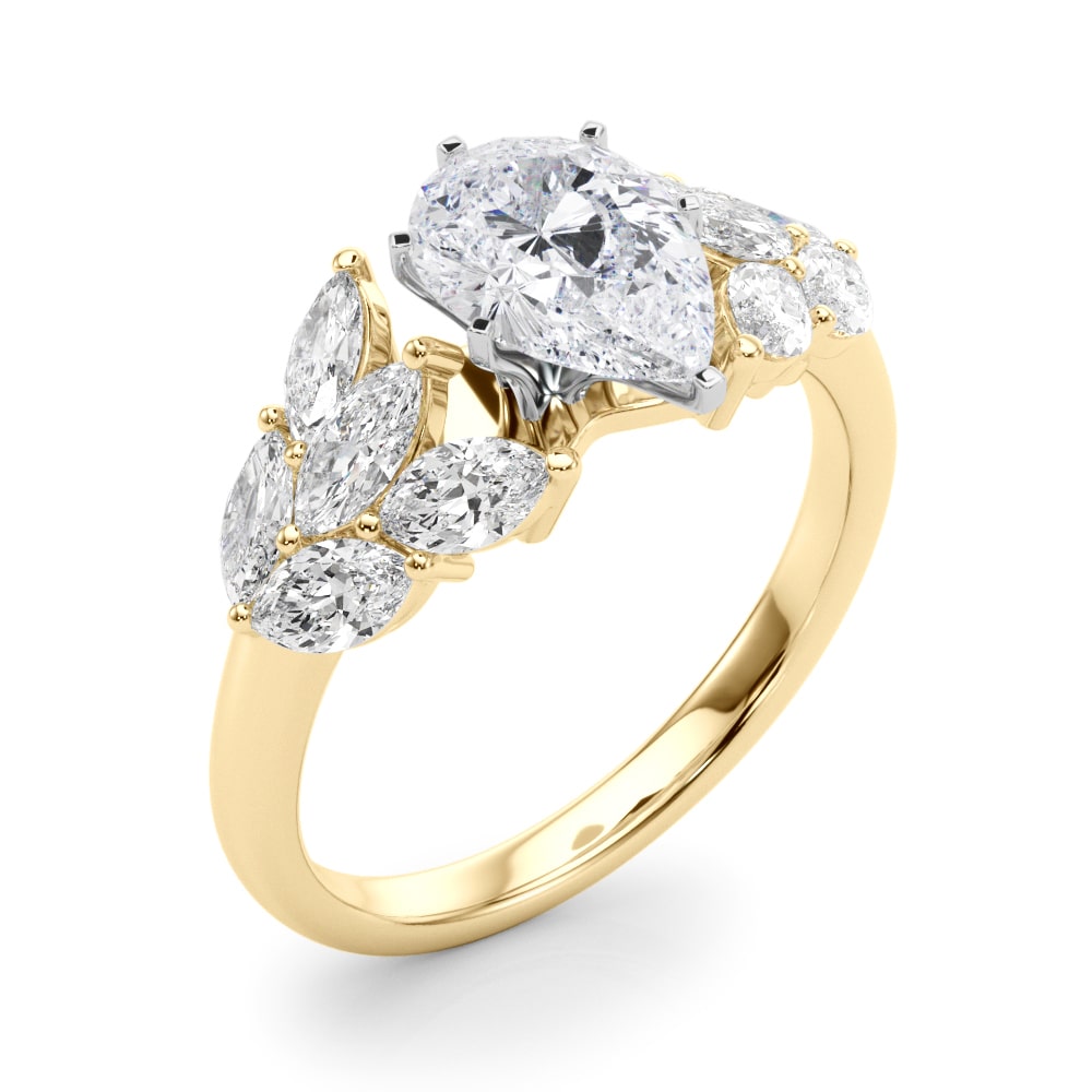 Given Petal lab-grown diamond engagement ring, 14k yellow gold#Color_Yellow Gold