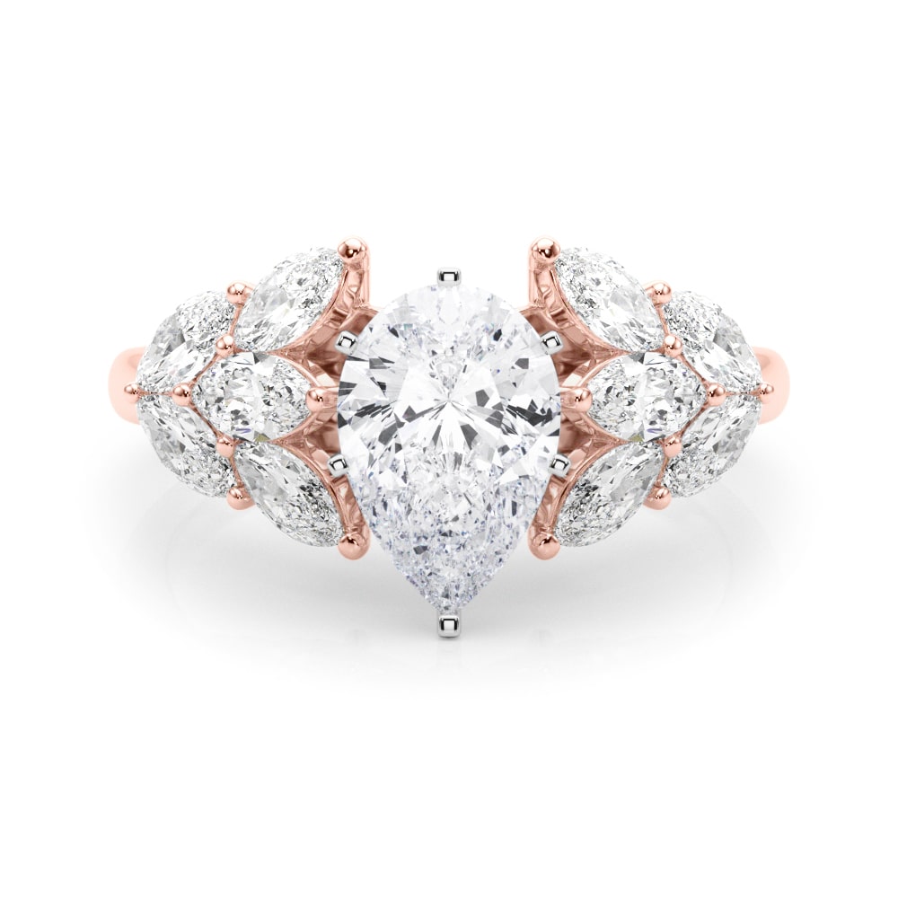 Given Petal lab-grown diamond engagement ring, 14k rose gold#Color_Rose Gold