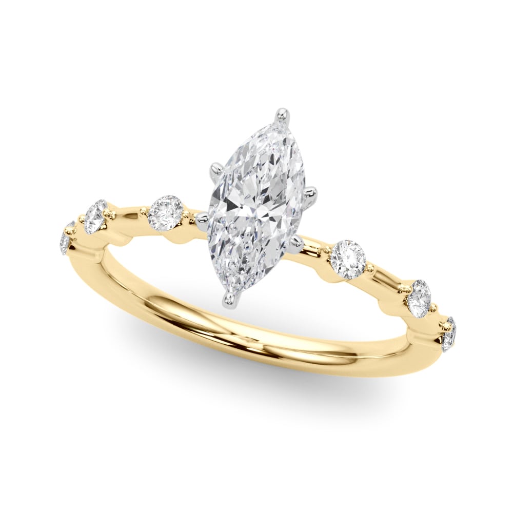 Blessed Petal lab-grown diamond marquise engagement ring, 14k yellow gold#Color_Yellow Gold