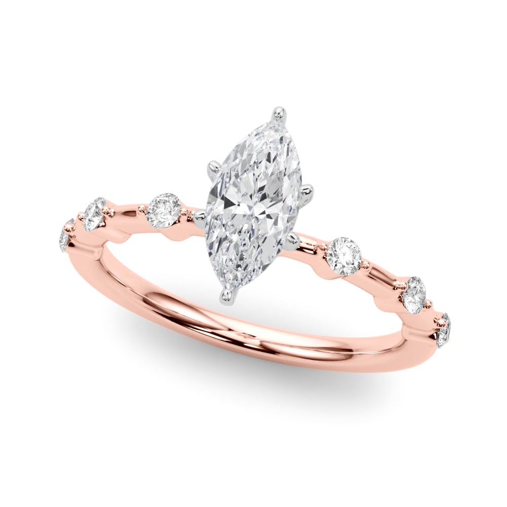 Blessed Petal lab-grown diamond marquise engagement ring, 14k rose gold#Color_Rose Gold