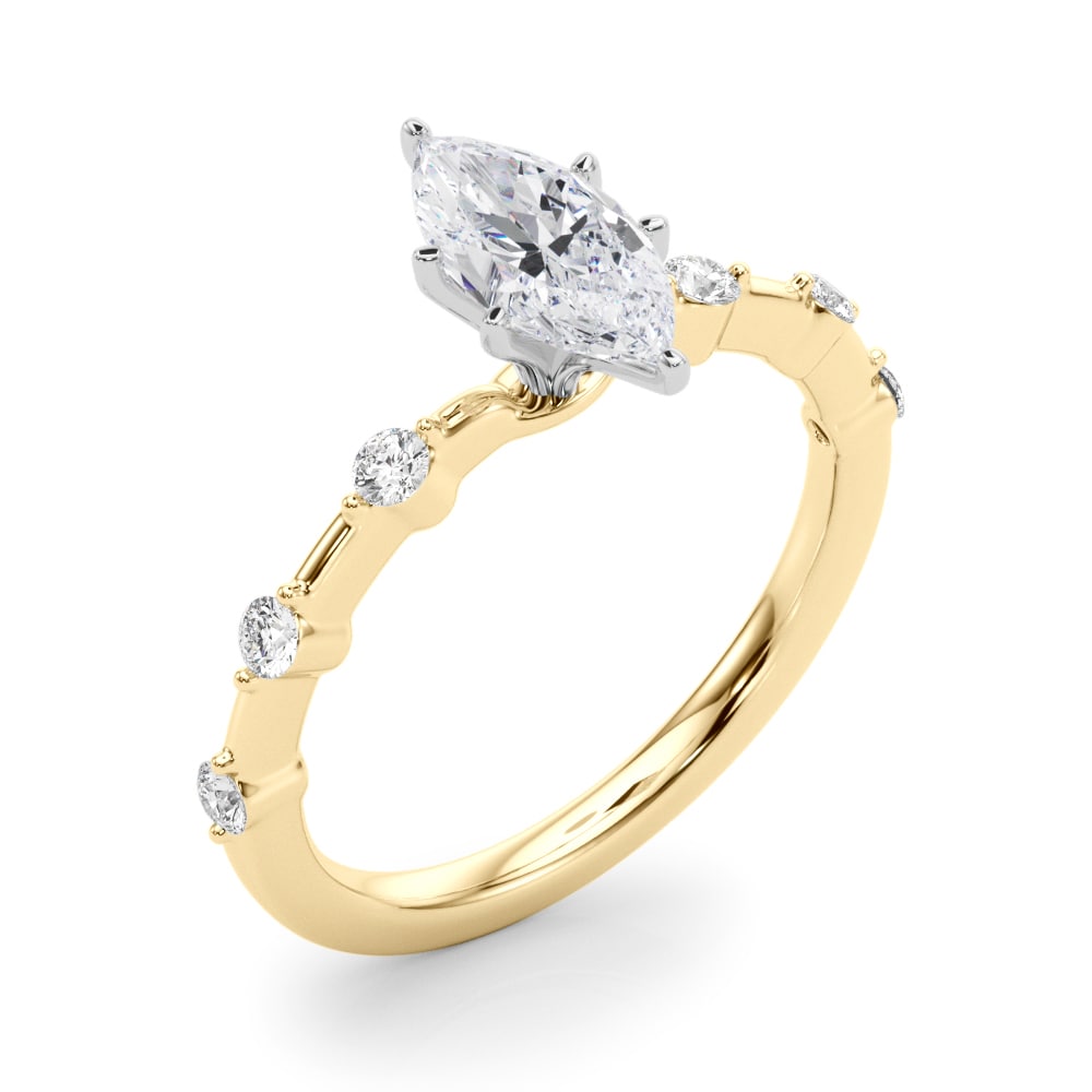 Blessed Petal lab-grown diamond marquise engagement ring, 14k yellow gold#Color_Yellow Gold