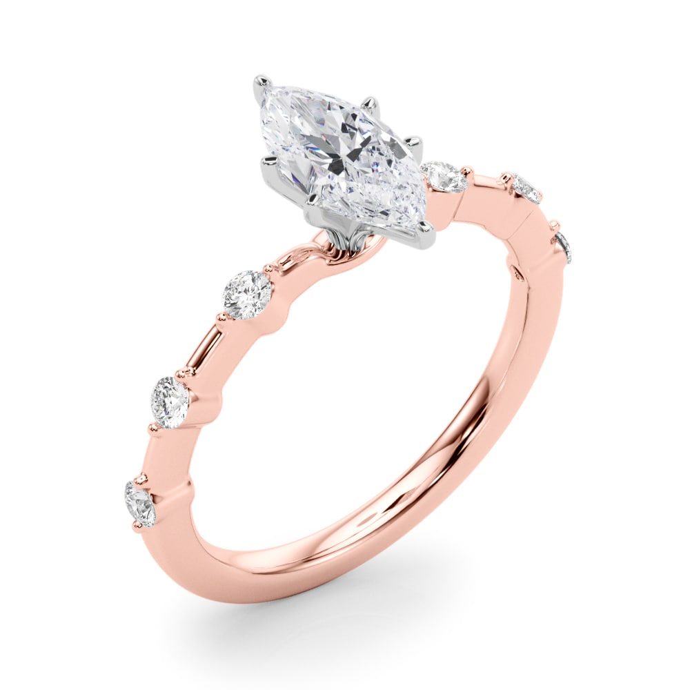 Blessed Petal lab-grown diamond marquise engagement ring, 14k rose gold#Color_Rose Gold