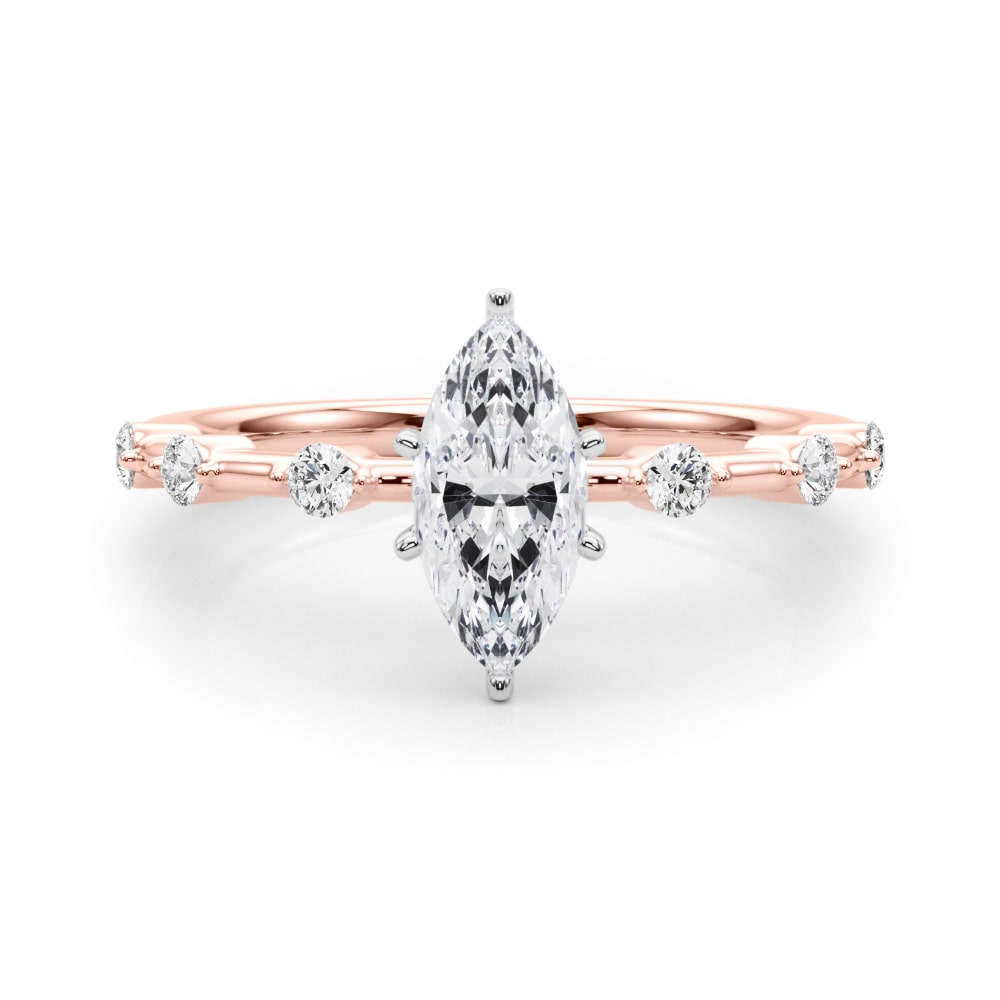 Blessed Petal lab-grown diamond marquise engagement ring, 14k rose gold#Color_Rose Gold