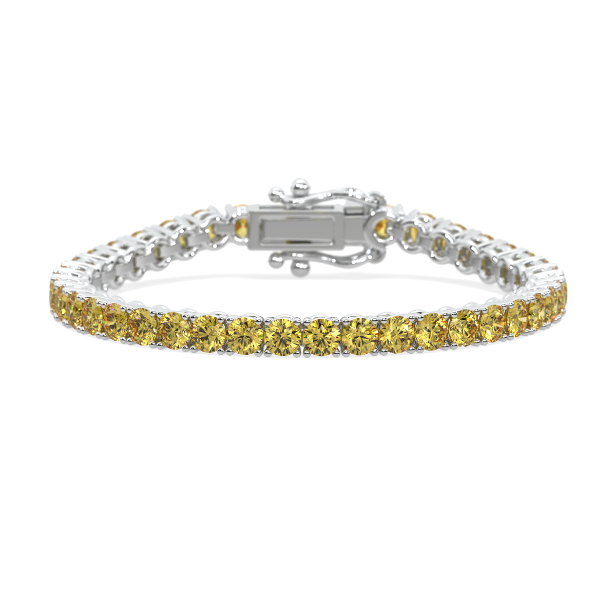 Moonrise Arc lab-grown yellow diamond tennis bracelet, 14k gold, 10.25 ct