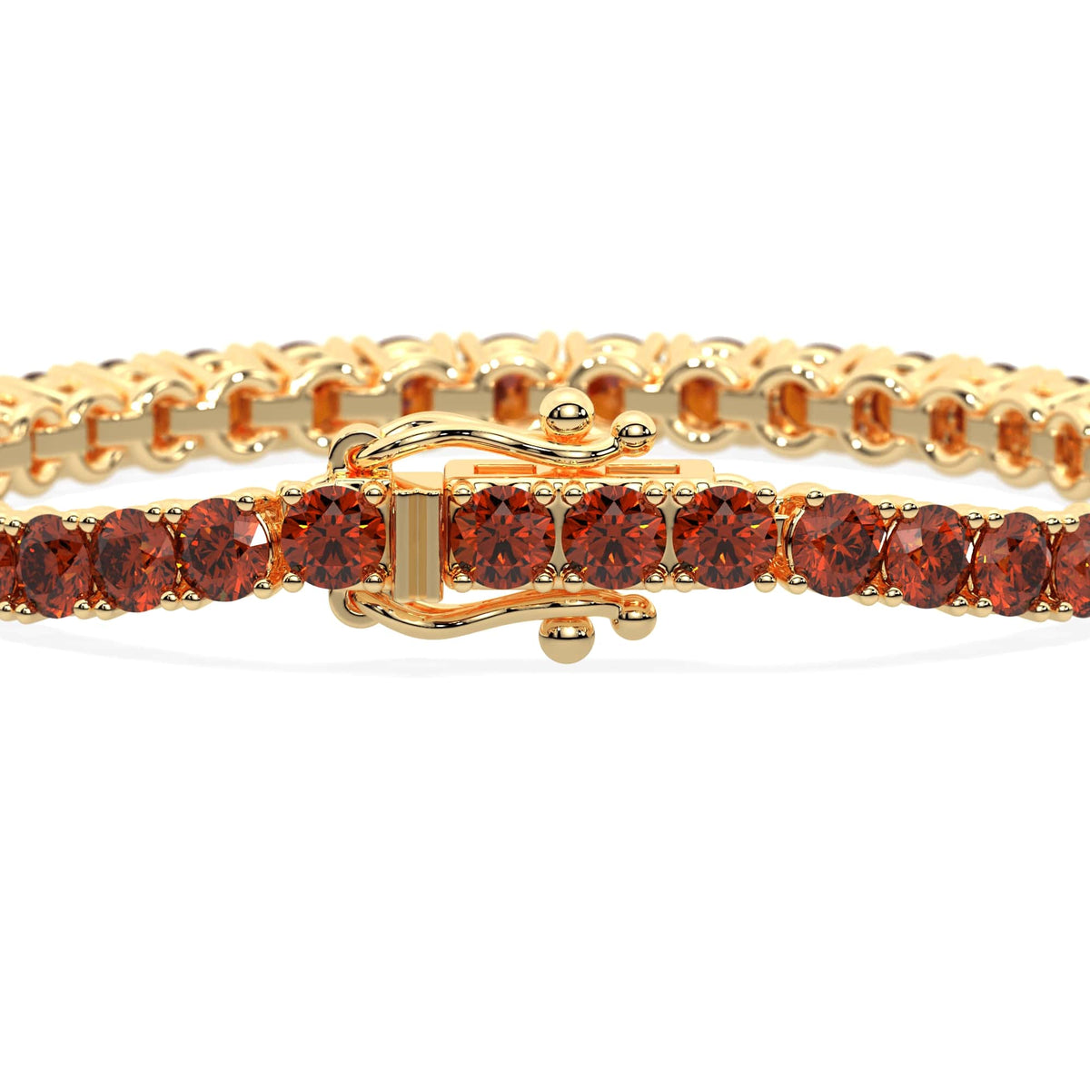 Crimson Orbit lab-grown red diamond tennis bracelet, 14k yellow gold, 2.9 to 10.25 ct#Color_Yellow Gold