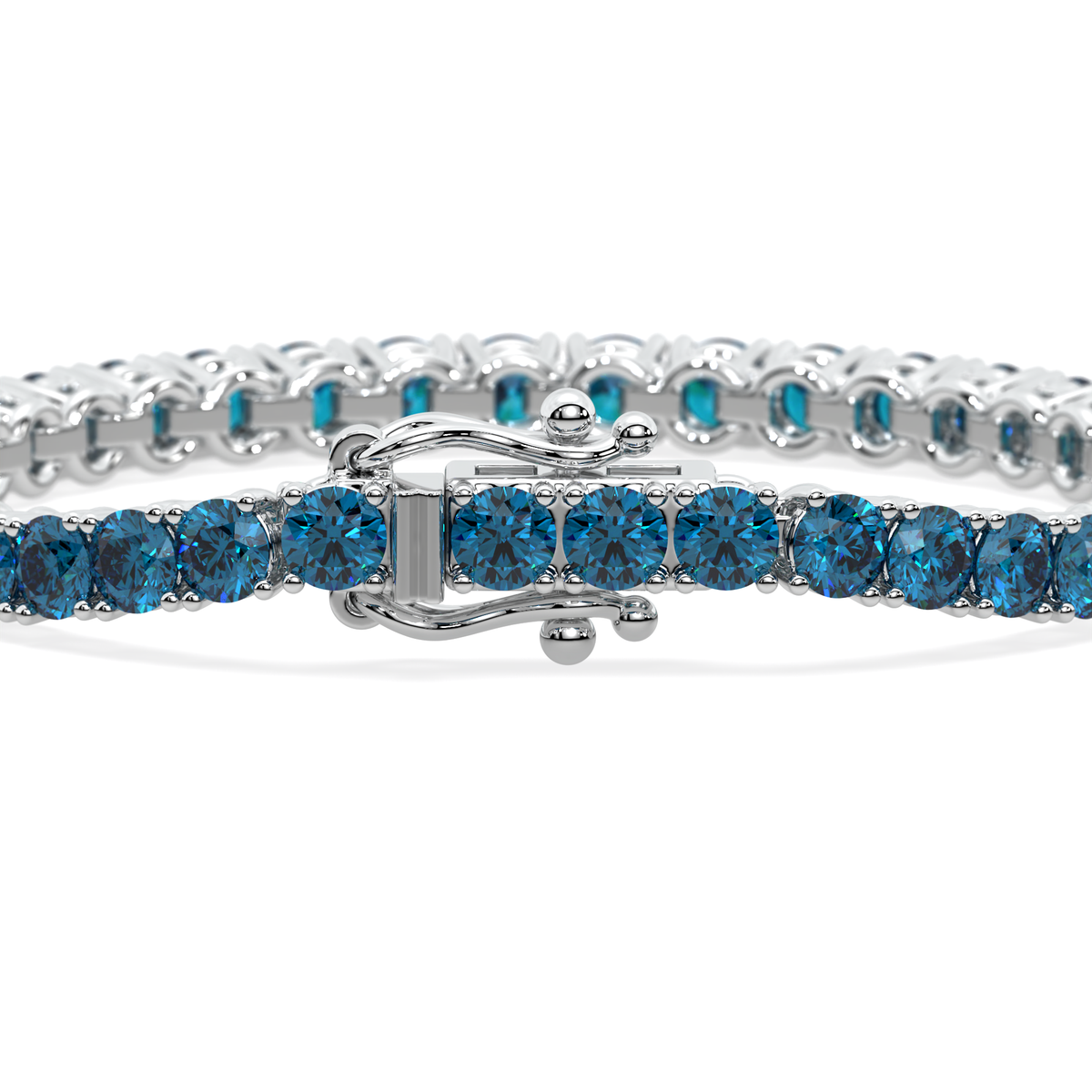 Midnight Meridian lab-grown blue diamond tennis bracelet, 14k gold