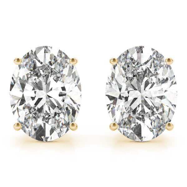 Oval Aura lab-grown diamond oval stud earrings, 14k yellow gold#Color_Yellow Gold