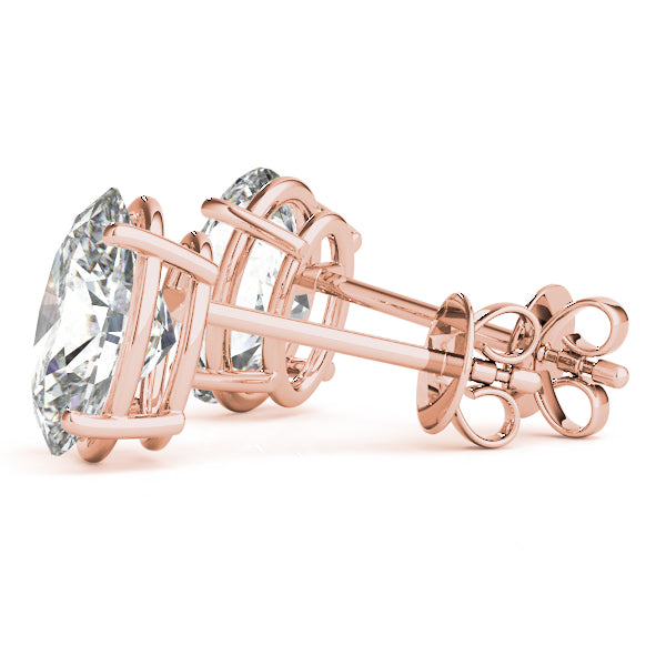 Oval Aura lab-grown diamond oval stud earrings, 14k rose gold#Color_Rose Gold