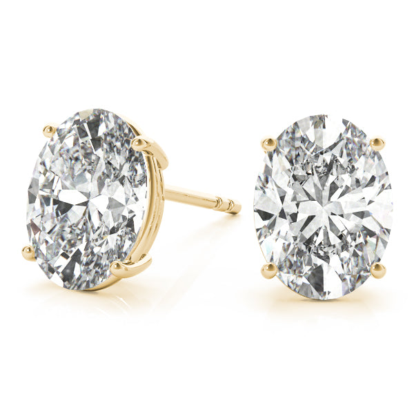 Oval Aura lab-grown diamond oval stud earrings, 14k yellow gold#Color_Yellow Gold