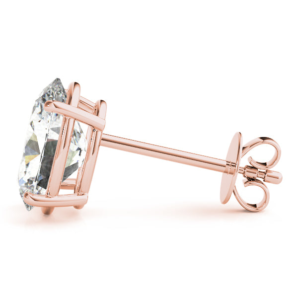 Oval Aura lab-grown diamond oval stud earrings, 14k rose gold#Color_Rose Gold