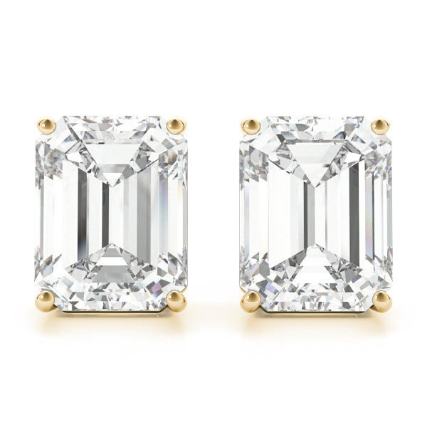 Quiet Step lab-grown diamond emerald-cut stud earrings, 14k yellow gold#Color_Yellow Gold