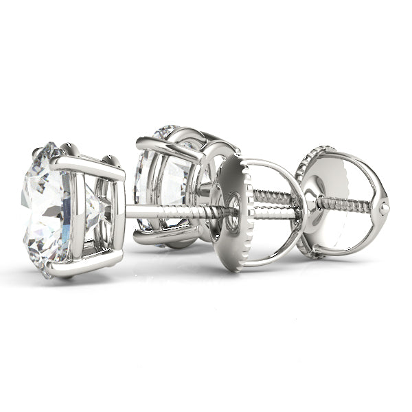 Quiet Glow lab-grown diamond stud earrings, screw back, 14k white gold#Color_White Gold