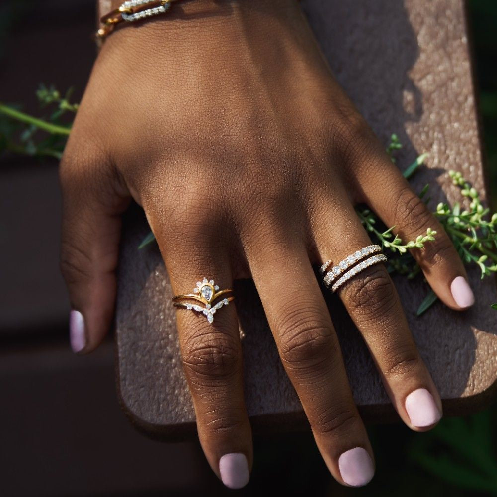 Spiral Grace lab-grown diamond wrap ring, 14k gold