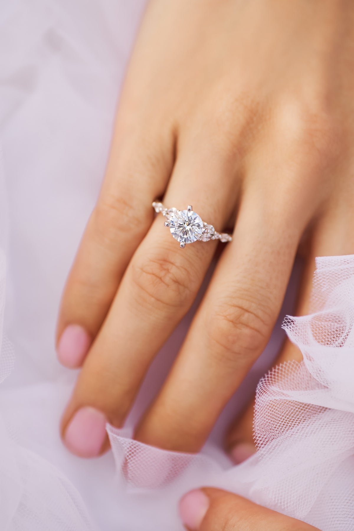Vine Grove lab-grown diamond engagement ring, 14k gold