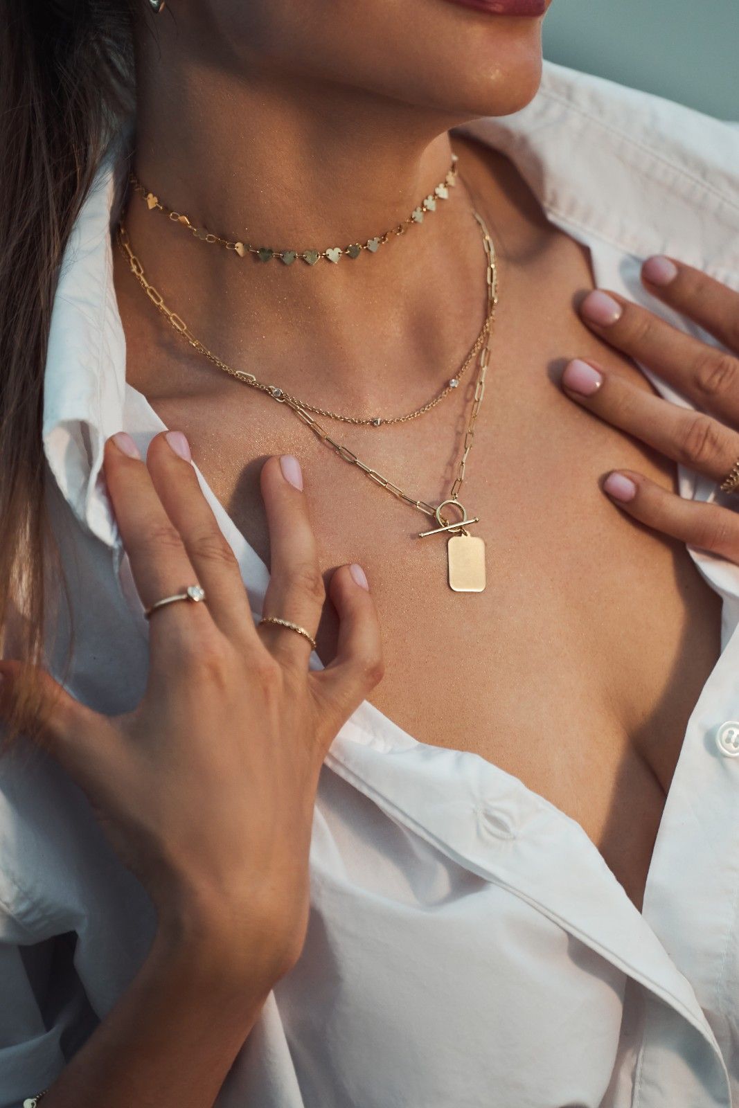 Word Tag 14k gold tag necklace