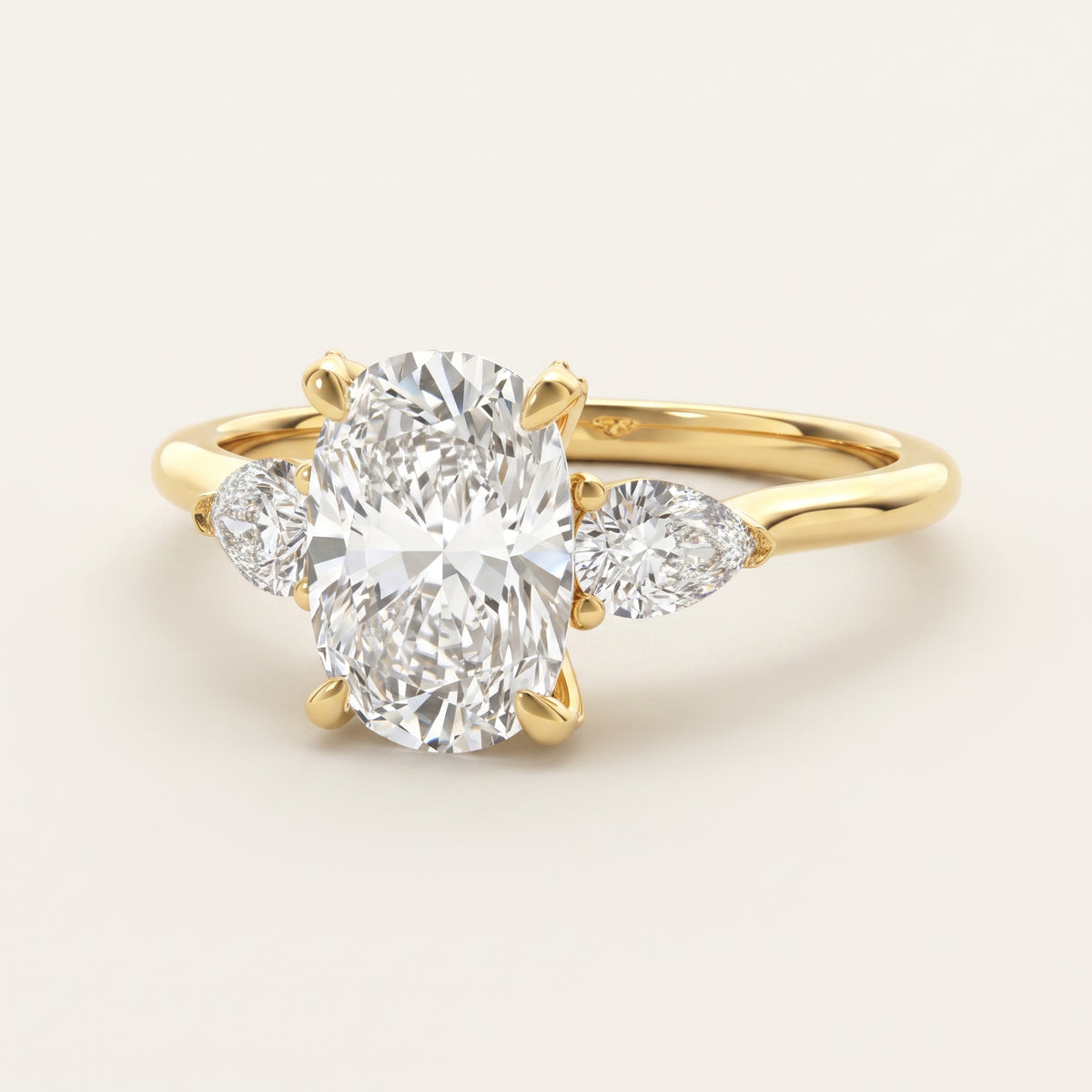 make it a 3ct oval and in yellow gold