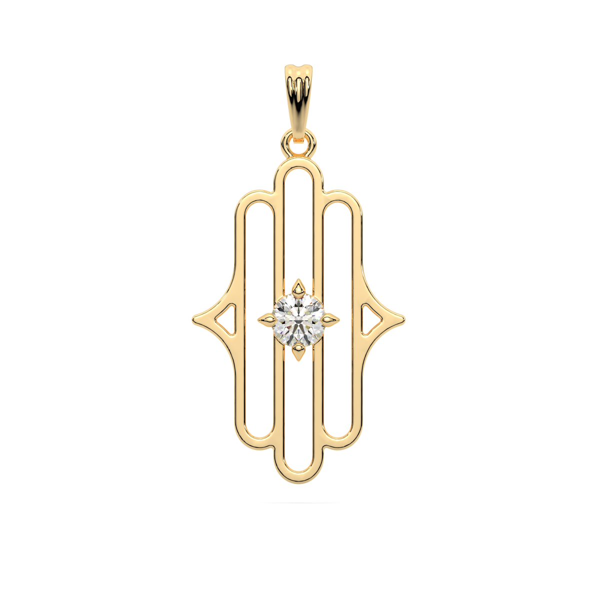 Charmed Star lab-grown diamond star pendant, 14k gold